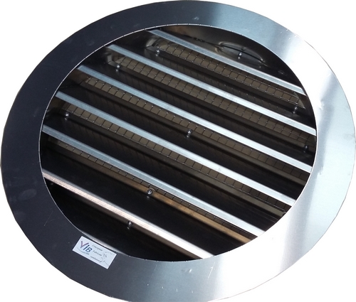 Grille ventilation ronde à clipser avec ressorts Ø230mm Alu-Zinc.
